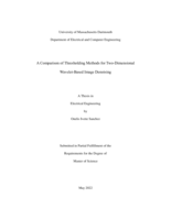 A comparison of thresholding methods for two-dimensional wavelet-based image denoising: a thesis in Electrical Engineering