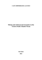 Mixing and submesoscale dynamics in the western South Atlantic Ocean: a dissertation submitted to the Oceanographic Institute of the University of São Paulo in partial fulfillment of the requirements for the degree of Doctor of Science with a concentration in Physical Oceanography to the joint degree program of University of São Paulo (Brazil) and University of Massachusetts (USA).