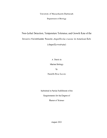 Non-lethal detection, temperature tolerance, and growth rate of the invasive swimbladder parasite Anguillicola crassus in American Eels (Anguilla rostrata): a thesis in Marine Biology