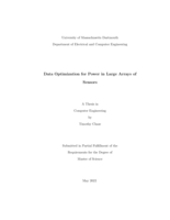 Data optimization for power in large arrays of sensors: a thesis in Computer Engineering