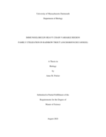 Immunoglobulin heavy chain variable region family utilization in rainbow trout (Onchorhynchus mykiss): a thesis in Biology