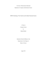 RFID technology: the card-less and cashless payment system : a thesis in Computer Science