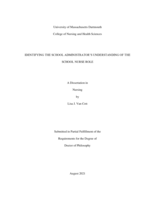 Identifying the school administrator’s understanding of the school nurse role: a dissertation in Nursing