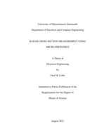 Radar cross-section measurement using micro-photonics: a thesis in Electrical Engineering