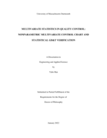 Multivariate statistics in quality control: nonparametric multivariate control chart and statistical GD&T verification : a dissertation in Engineering and Applied Science
