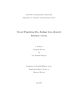 Toward pinpointing data leakage from advanced persistent threats: a thesis in Computer Science