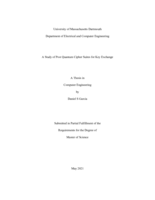A study of post quantum cipher suites for key exchange: a thesis in Computer Engineering