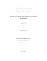 A visual study of nostalgia, memory and loss in the family home: a thesis in Ceramics