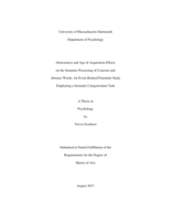 Abstractness and age of acquisition effects on the semantic processing of concrete and abstract words: an event-related potentials study employing a semantic categorization task : a thesis in Psychology