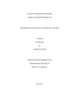 Translating theory into practice in the elementary curriculum: a thesis in Art Education