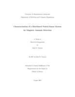 Characterization of a distributed netted sensor system for magnetic anomaly detection: a thesis in Electrical Engineering