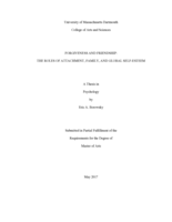 Forgiveness and friendship: the roles of attachment, family, and global self esteem : a thesis in Psychology