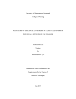 Predictors of resilience and burden in family caregivers of individuals with opioid use disorder: a dissertation in Nursing