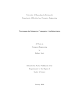 Processor-in-memory computer architectures: a thesis in Computer Engineering