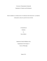 Photochemical degradation of steroid the estrogen 17α-ethinyl estradiol (EED2) in aqueous solutions: a dissertation in Chemistry