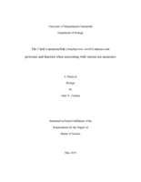 The Clark's anemonefish (Amphiprion clarkii) mucus coat proteome and function when associating with various sea anemones.: a thesis in Biology