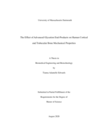 The effect of advanced glycation end-products on human cortical and trabecular bone mechanical properties: a thesis in Biomedical Engineering and Biotechnology