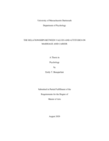 The relationships between values and attitudes on marriage and career: a thesis in Psychology