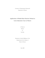 Applications of radial basis function method in lower-dimension cases in physics: a thesis in Physics