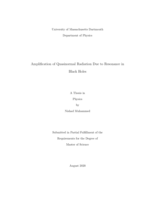 Amplification of quasinormal radiation due to resonance in black holes: a thesis in Physics