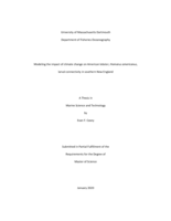 Modeling the impact of climate change on American lobster, Homarus americanus, larval connectivity in southern New England: a thesis in Marine Science and Technology