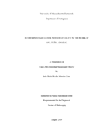 Ecofeminist and queer intertextuality in the work of Ana Luisa Amaral: a dissertation in Luso-Afro-Brazilian Studies and Theory