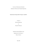 High dynamic range radio frequency amplifier: a thesis in Electrical Engineering