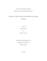 Audio maze: a blind accessible game introducing new navigation techniques : a thesis in Computer Science
