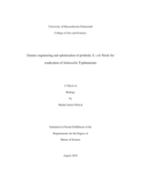 Genetic engineering and optimization of probiotic E. coli Nissle for eradication of Salmonella Typhimurium: a thesis in Biology