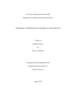 Performance of distributed join algorithms on large data sets: a thesis in Computer Science