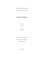 Alternative topographies: a thesis in Fine Arts