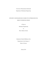 Efficient constrained multi-objective optimization for robust hydrofoil design: a thesis in Mechanical Engineering
