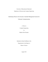 Identifying threats to the security credential management system for vehicular communications: a thesis in Computer Engineering