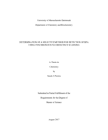 Determination of a selective method for detection of BPA using sychronous fluorescence scanning: a thesis in Chemistry