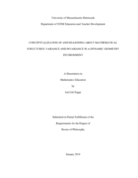 Conceptualization of and reasoning about mathematical structures: Variance and invariance in a dynamic geometry environment : a dissertation in Mathematics Education