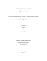 Functional and transcriptomic analysis of symbiont protection amonganemone-dwelling tropical reef fish: a thesis in Biology