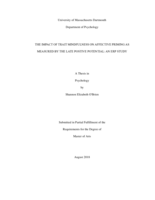 The impact of trait mindfulness on affective priming as measured by the late postive potential: An ERP study : a thesis in Psychology