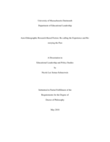 Auto-ethnographic research-based fiction: re-calling the experience and re-storying the past : a dissertation in Educational Leadership and Policy Studies