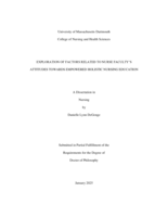 Exploration of factors related to nurse faculty's attitudes towards empowered holistic nursing education: a dissertation in Nursing
