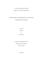 Synthetic studies towards biologically active heterocyclic alkaloids and their analogues: a thesis in Chemistry