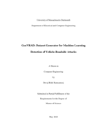 GenVRAD: dataset generator for machine learning detection of vehicle-roadside attacks : a thesis in Computer Engineering