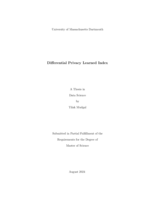 Differential privacy learned index: a thesis in Data Science