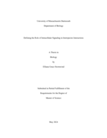 Defining the role of intracellular signaling in interspecies interactions: a thesis in Biology