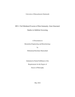 HIV-1 Nef-mediated evasion of host immunity: from structural studies to inhibitor screening : a dissertation in Biomedical Engineering and Biotechnology