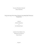Energy harvesting of flow induced vibrations using sliding-mode triboelectric nanogenerators: a thesis in Mechanical Engineering