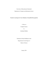 Transfer learning for cross-database groundfish recognition: a thesis in Computer Science