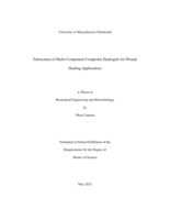 Fabrication of multi-component composite hydrogels for wound healing applications: a thesis in Biomedical Engineering and Biotechnology