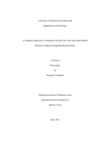 A gendered approach to attributions in real life: how individual beliefs influence judgements regarding responsibility : a thesis in Psychology