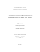 A comprehensive computational framework for in silico development of redox flow battery active materials: a dissertation in Chemistry and Biochemistry