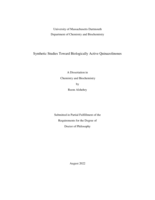 Synthetic studies toward biologically active quinazolinones: a dissertation in Chemistry and Biochemistry